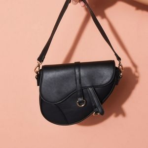 Black leather shoulder bag